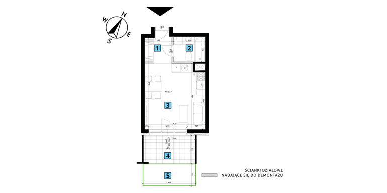 Mieszkanie – 1 pokój – balkon – 27,21 m<sup>2</sup> – Lublin