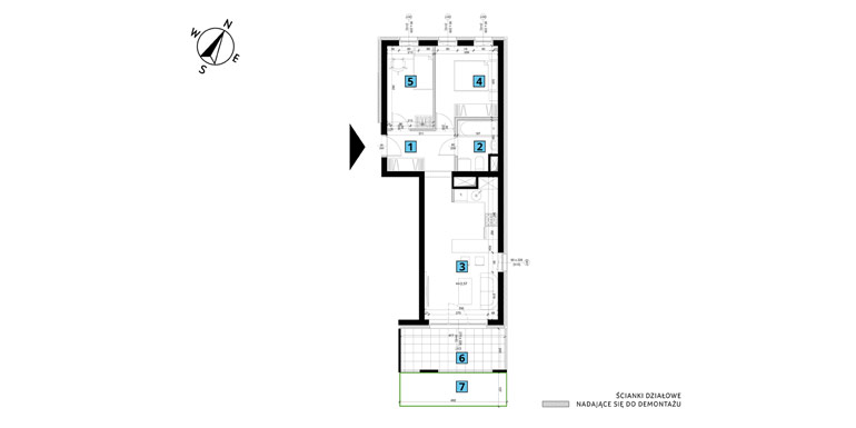 Mieszkanie – 3 pokoje – balkon – 49,80 m<sup>2</sup> – Lublin