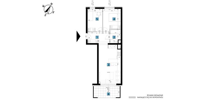 Mieszkanie – 3 pokoje – balkon – 55,16 m<sup>2</sup> – Lublin